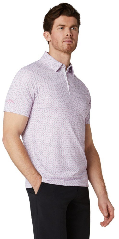 Callaway Club Print heren polo, bright white