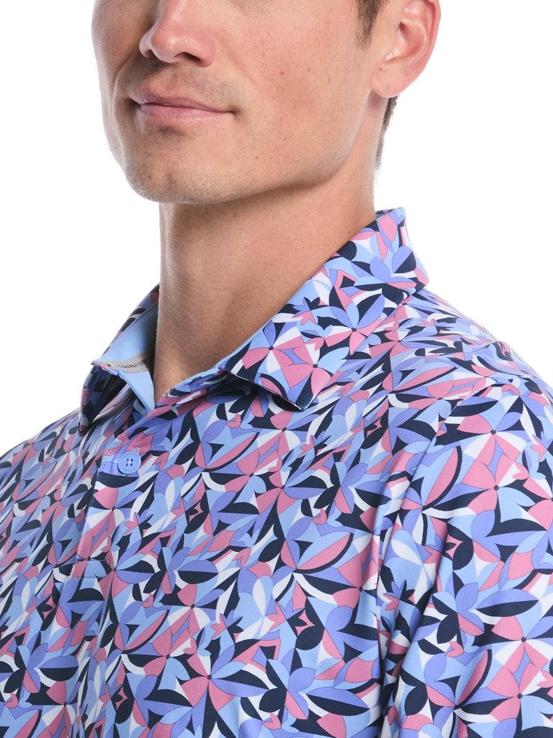Callaway Dogwood Floral Geo heren polo, vista blue
