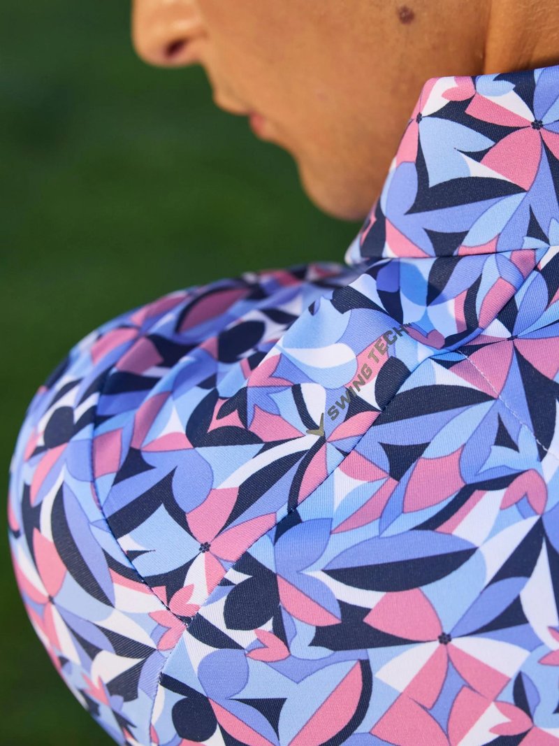 Callaway Dogwood Floral Geo heren polo, vista blue