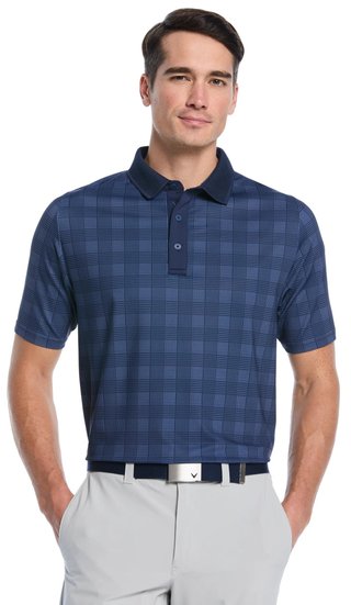 Callaway ChevPlaid Print heren polo, navy
