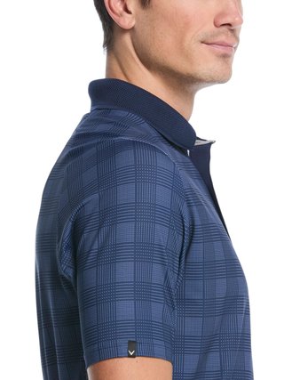Callaway ChevPlaid Print heren polo, navy