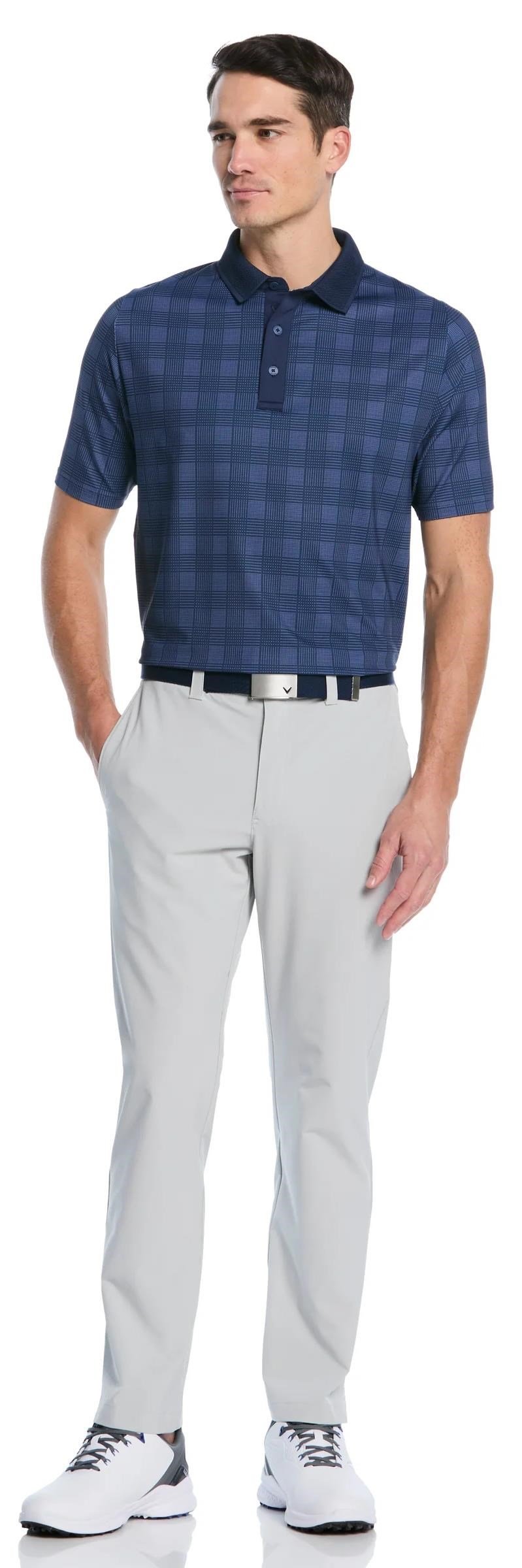 Callaway ChevPlaid Print heren polo, navy
