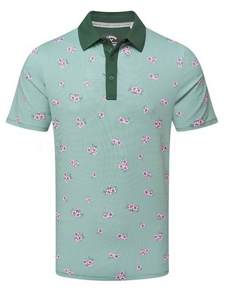 Callaway Azalea Gingham heren polo, galapagos green