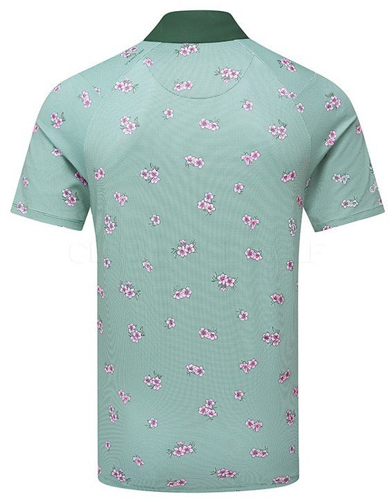 Callaway Azalea Gingham heren polo, galapagos green
