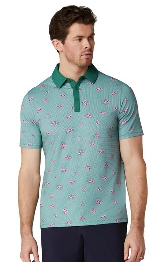 Callaway Azalea Gingham heren polo, galapagos green