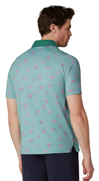 Callaway Azalea Gingham heren polo, galapagos green