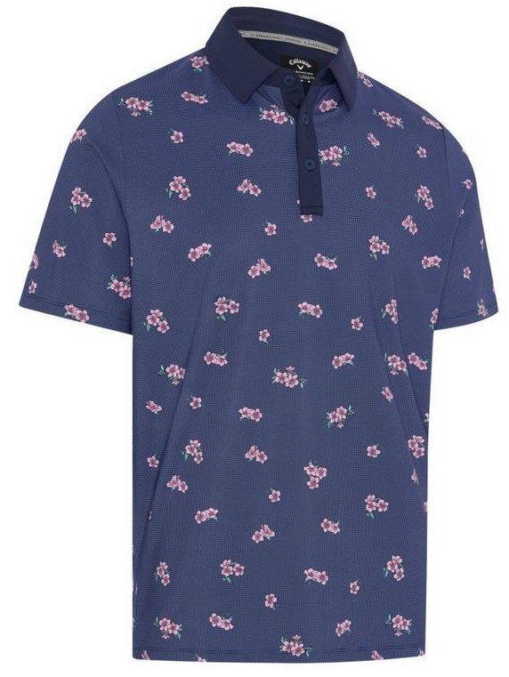 Callaway Azalea Gingham heren polo, peacoat