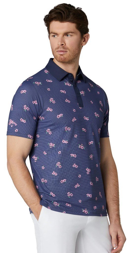 Callaway Azalea Gingham heren polo, peacoat