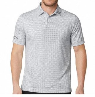 Callaway Foulard Printed heren polo, bright white