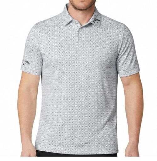 Callaway Foulard Printed heren polo, bright white