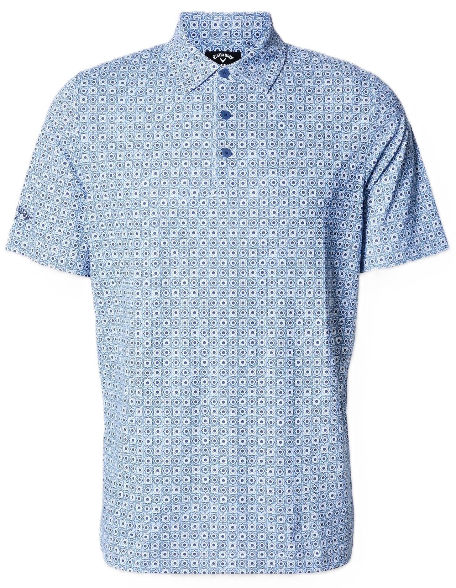Callaway Foulard Printed heren polo, peacoat