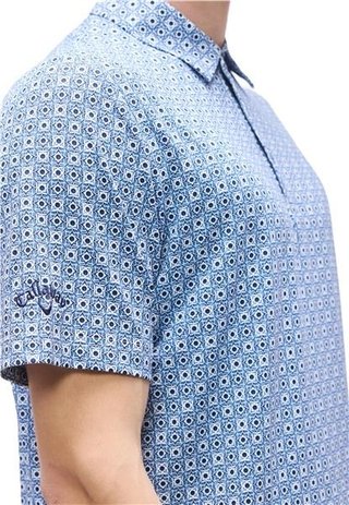 Callaway Foulard Printed heren polo, peacoat
