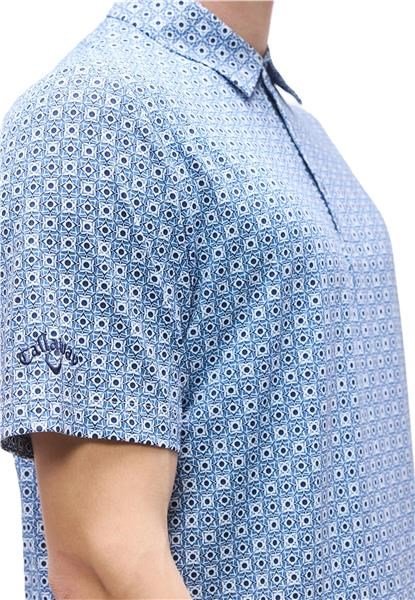 Callaway Foulard Printed heren polo, peacoat