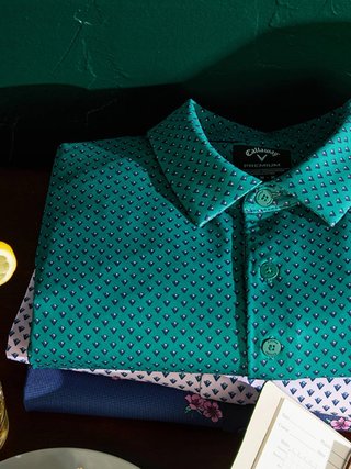 Callaway Trademark Golf Printed heren polo, galapagos green