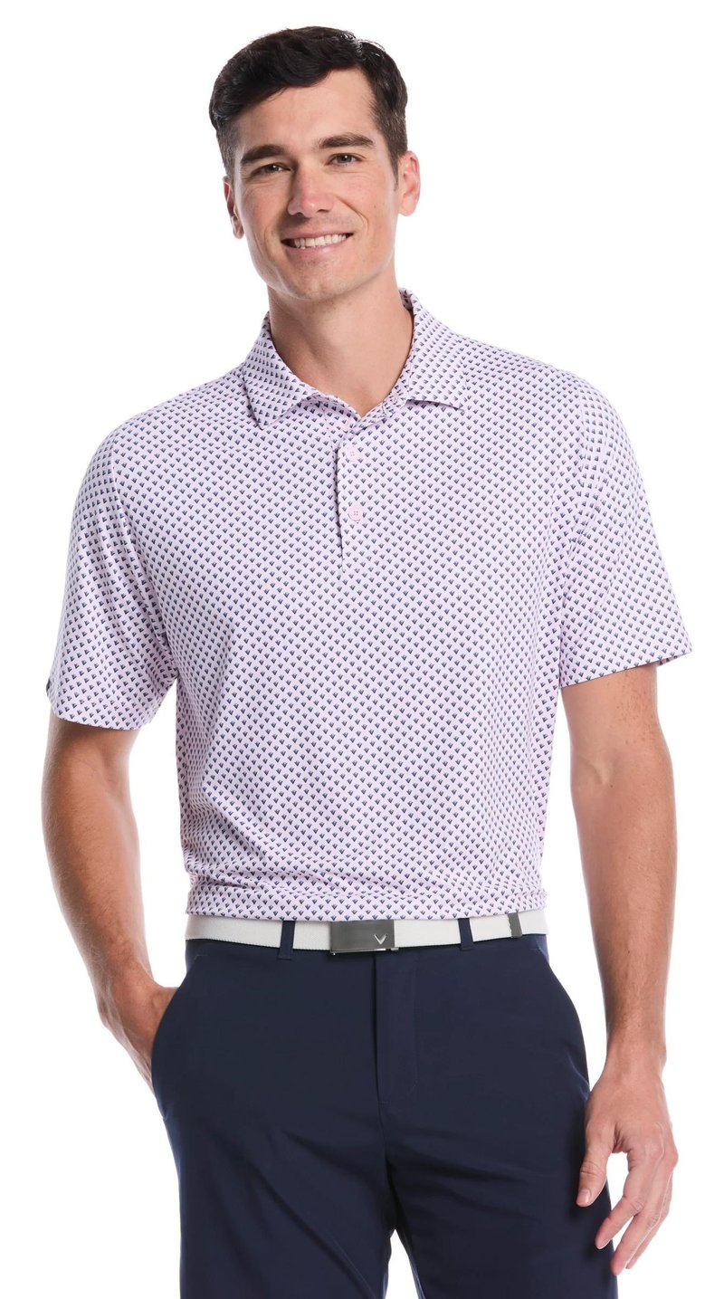 Callaway Trademark Printed heren polo, pink tulle