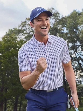 Callaway Trademark Printed heren polo, pink tulle