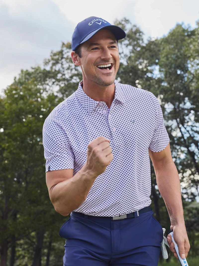 Callaway Trademark Printed heren polo, pink tulle