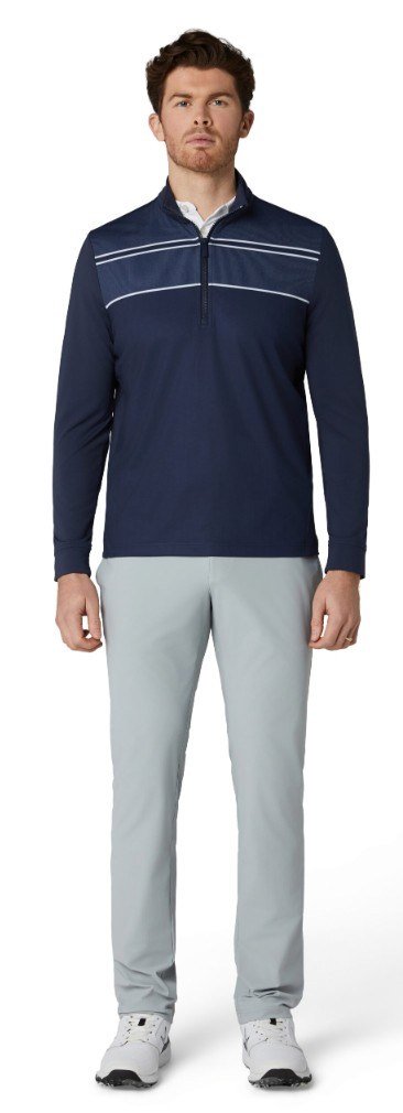 Callaway Blocked Printed Chev Textured heren sweatshirt, peacoat