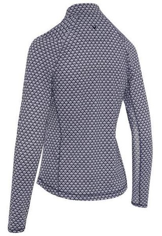 Callaway Scarf Geo Print Long Sleeve dames polo, peacoat