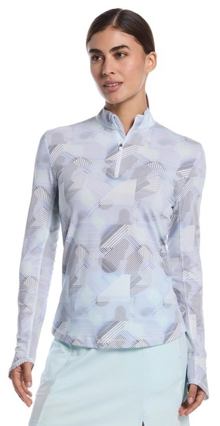 Callaway Active Geo Printed long sleeve dames polo, brilliant white