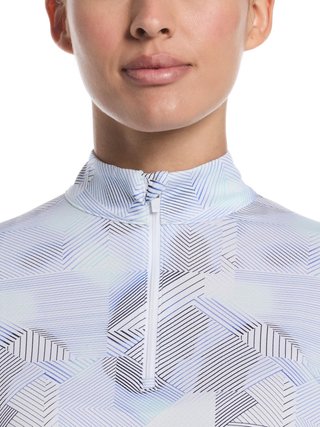 Callaway Active Geo Printed long sleeve dames polo, brilliant white