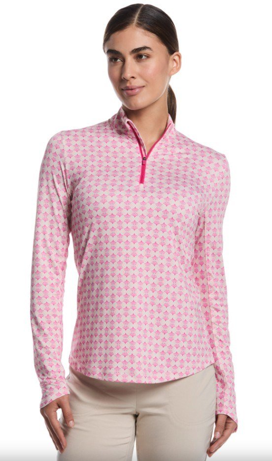 Callaway Deco Geo Printed dames sweatshirt, fuchsia purple