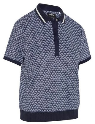 Callaway Scarf Geo Printed dames polo, peacoat