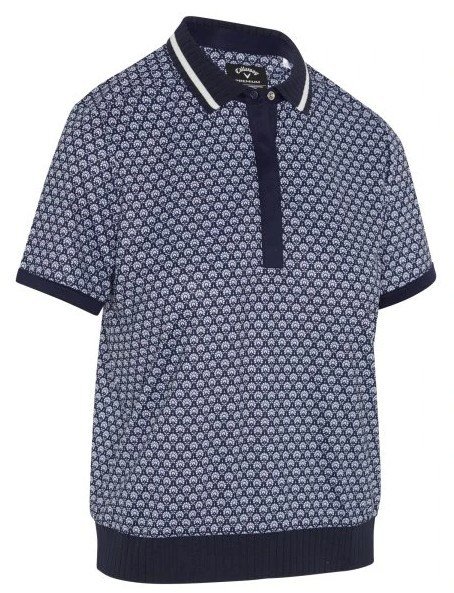 Callaway Scarf Geo Printed dames polo, peacoat