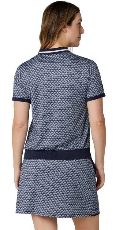 Callaway Scarf Geo Printed dames polo, peacoat