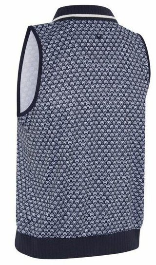 Callaway Scarf Geo Printed Sleeveless dames polo, peacoat