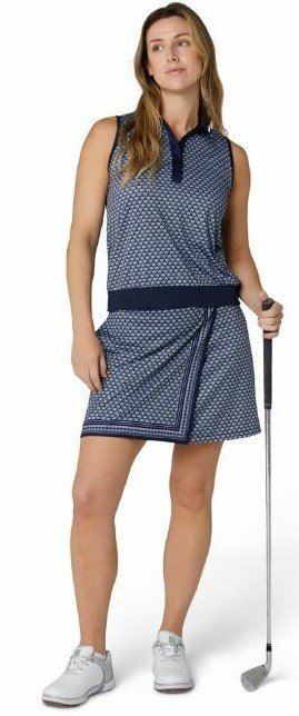 Callaway Scarf Geo Printed Sleeveless dames polo, peacoat