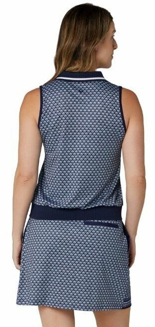 Callaway Scarf Geo Printed Sleeveless dames polo, peacoat