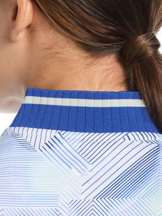 Callaway Sleeveless Rib Collar 1/4 ZIP Print dames polo, bright white