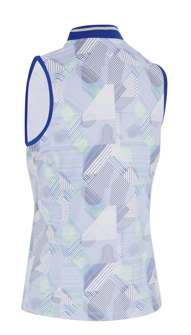 Callaway Sleeveless Rib Collar 1/4 Zip dames polo, brilliant white