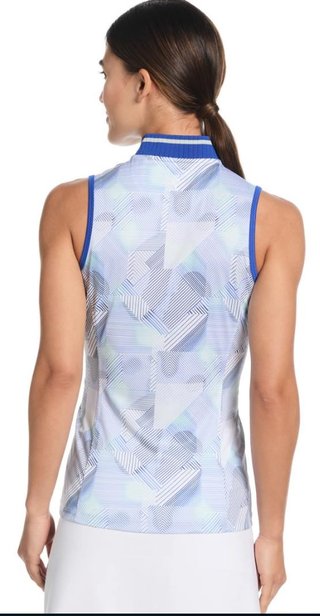 Callaway Sleeveless Rib Collar 1/4 Zip dames polo, brilliant white
