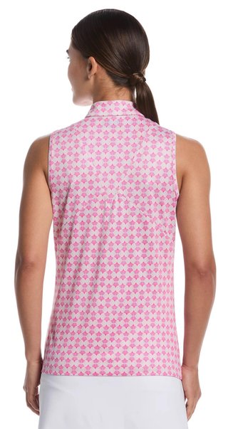 Callaway Deco Geo Print Sleeveless dames polo, fuchsia purple