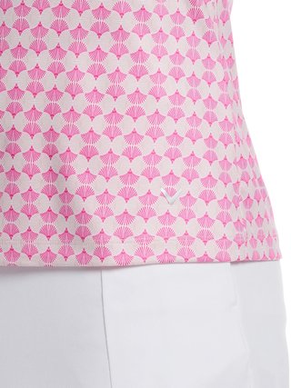 Callaway Deco Geo Print Sleeveless dames polo, fuchsia purple
