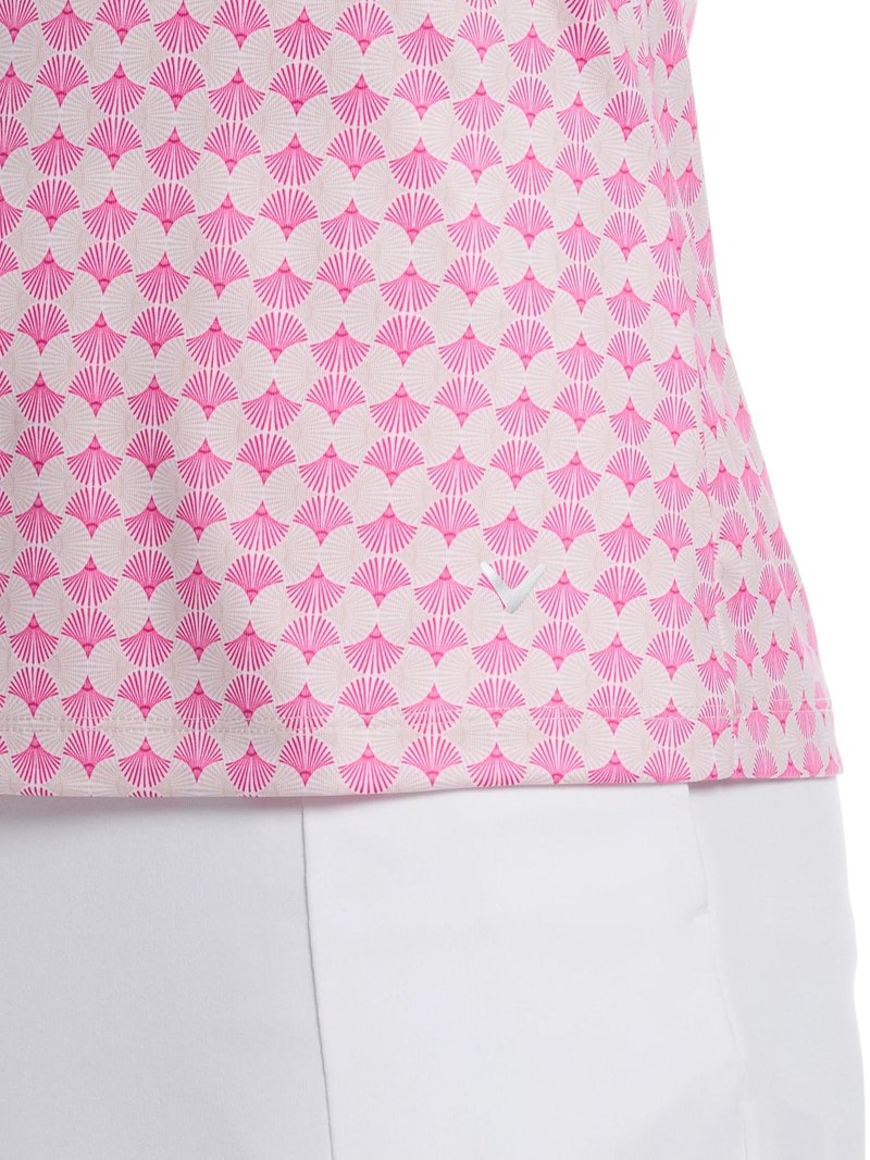 Callaway Deco Geo Print Sleeveless dames polo, fuchsia purple