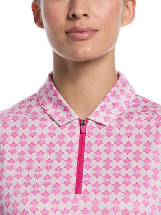 Callaway Deco Geo Print Sleeveless dames polo, fuchsia purple