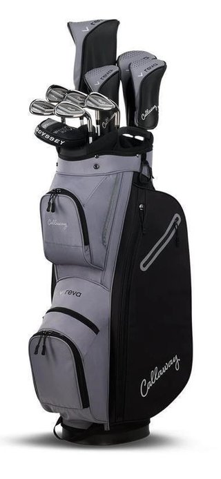 Callaway REVA 11-delige damesset 2026 (grafiet), LRH, Lang +1" + cartbag, zwart