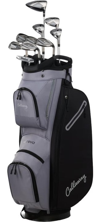 Callaway REVA 11-delige damesset 2026 (grafiet), LRH, Lang +1" + cartbag, zwart