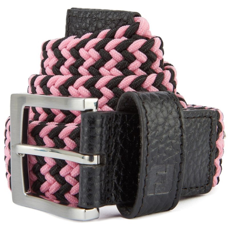 FootJoy Braided unisex riem, zwart/roze