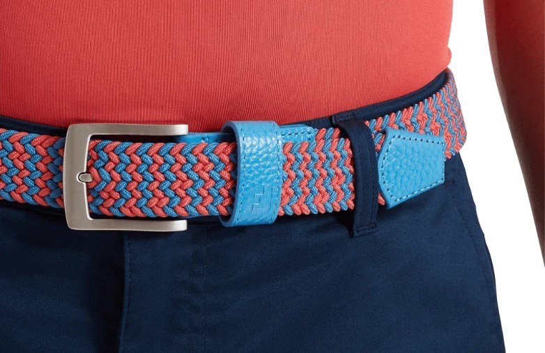 FootJoy Braided unisex riem, coastal blue/nantucket red