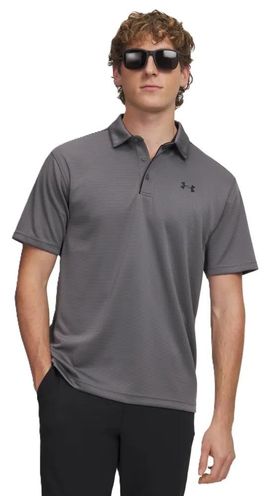 Under Armour Tech heren polo, grafiet/zwart