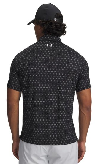 Under Armour Playoff 3.0 Printed heren polo, zwart/wit