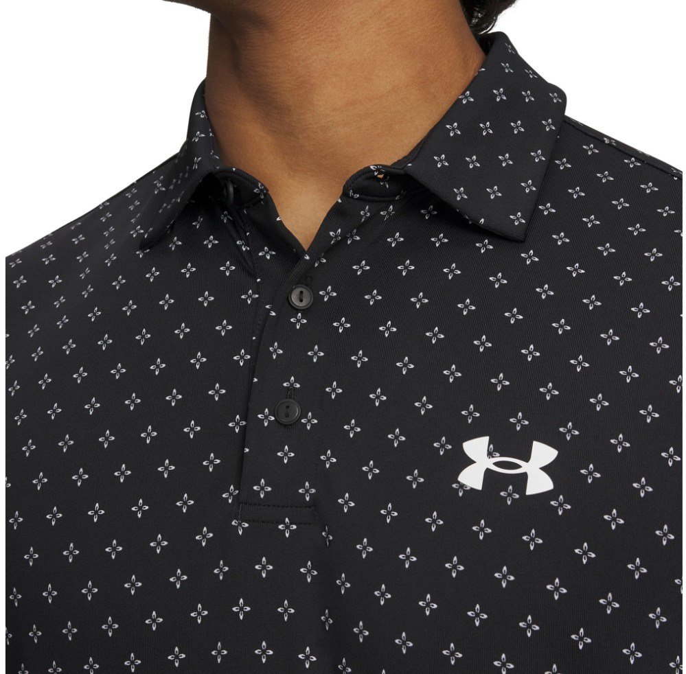 Under Armour Playoff 3.0 Printed heren polo, zwart/wit