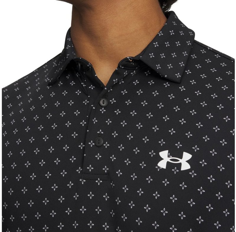 Under Armour Playoff 3.0 Printed heren polo, zwart/wit