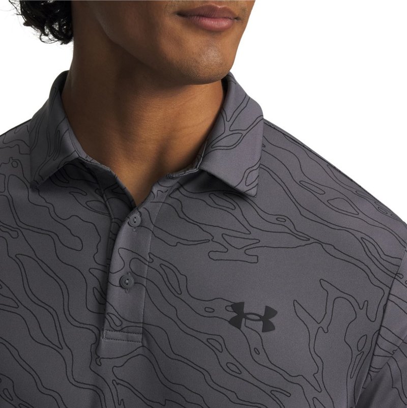 Under Armour Playoff 3.0 Printed heren polo, castlerock/black