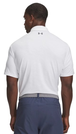Under Armour Playoff 3.0 Printed heren polo, wit/distant grey