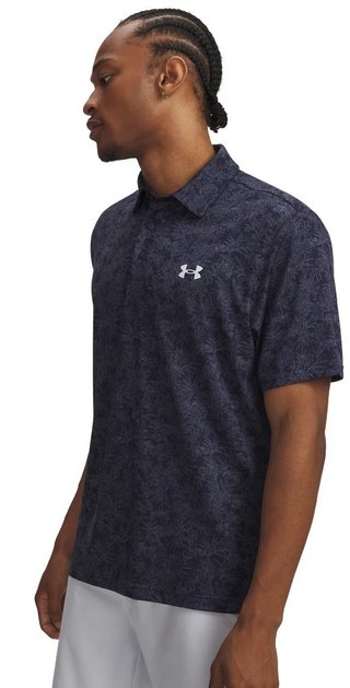 Under Armour Playoff 3.0 Printed heren polo, midnight navy/white